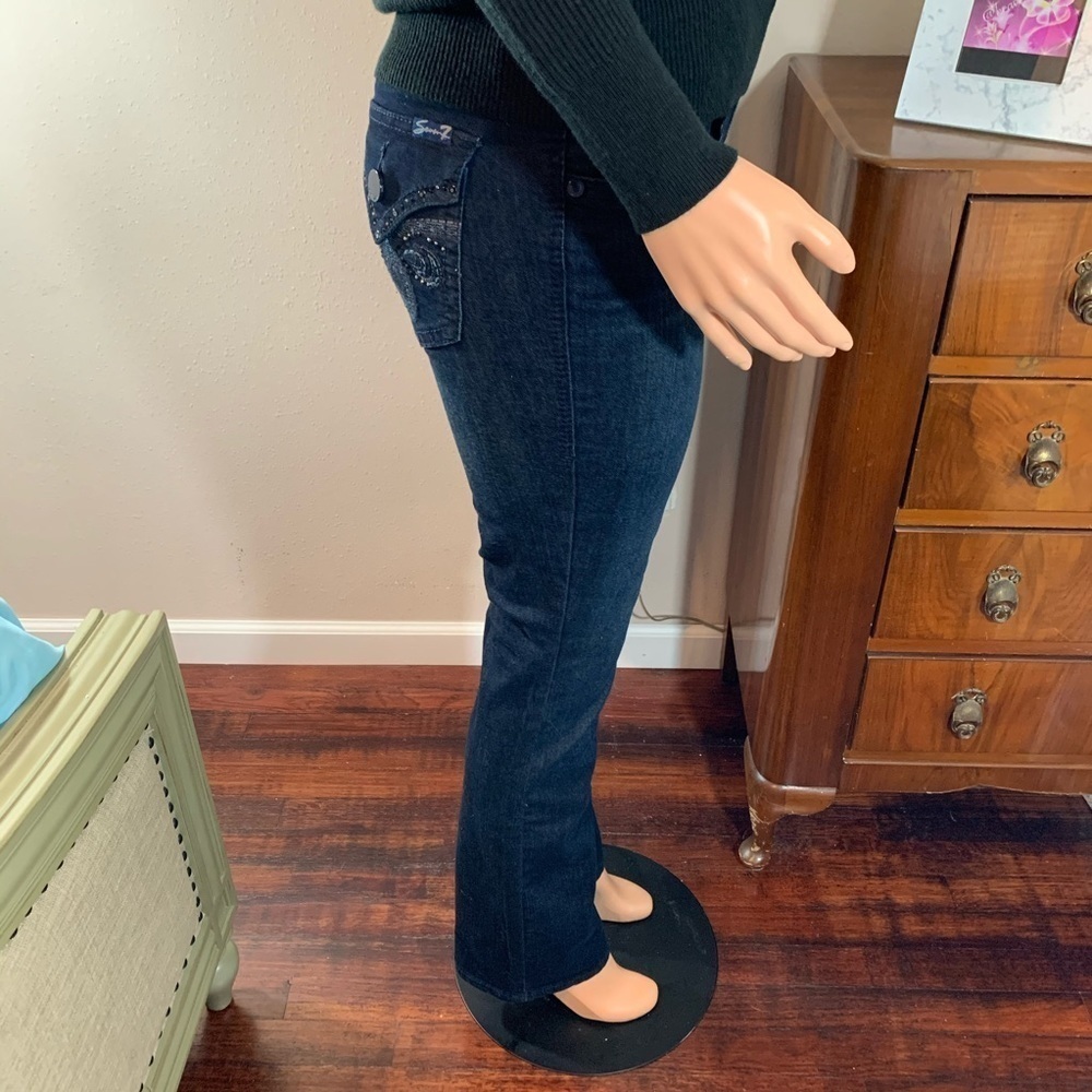 Seven7 Slim Boot Cut Dark Blue Size 6 Denim Jeans - Picture 8 of 16